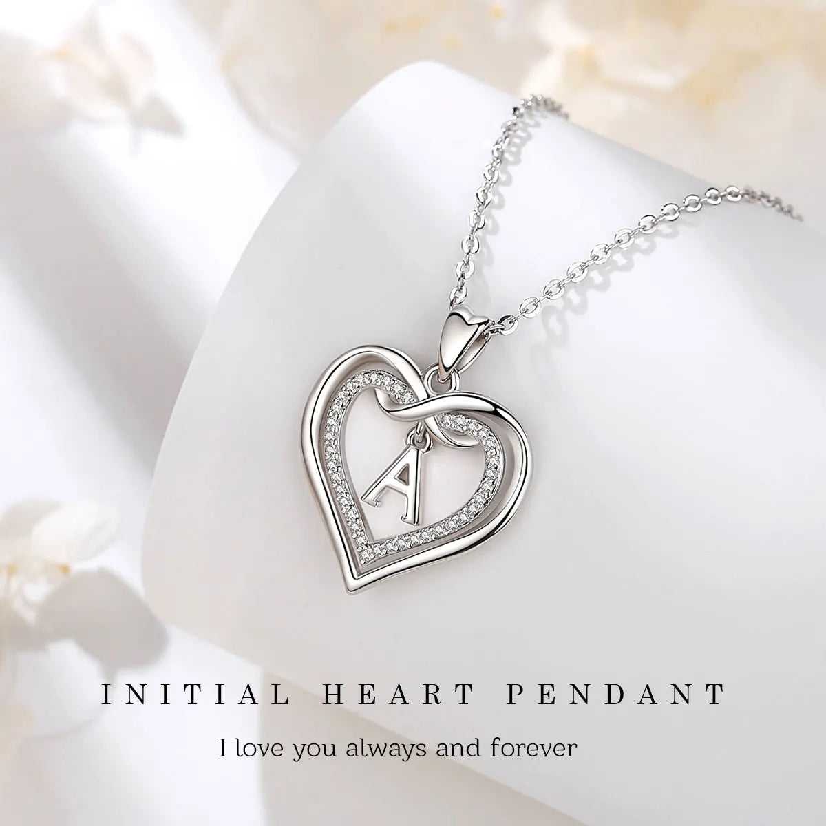 925 שרשרת לב כסף זירקון